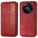 Чехол Deexe Rhombus Wallet для Realme 12 5G - Red (355911R). Фото 1 из 6