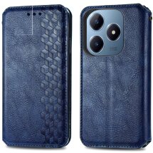 Чехол Deexe Rhombus Wallet для Realme C63 - Blue: фото 1 из 10