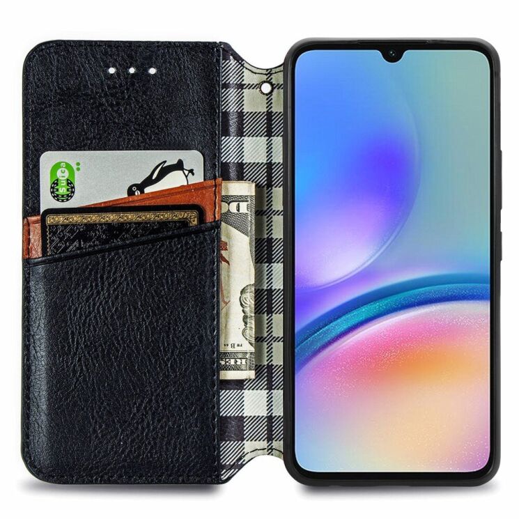 Чехол Deexe Rhombus Wallet для Samsung Galaxy A05s (A057) - Black: фото 2 из 6