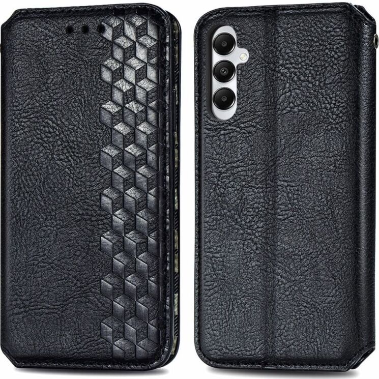 Чехол Deexe Rhombus Wallet для Samsung Galaxy A05s (A057) - Black: фото 1 из 6
