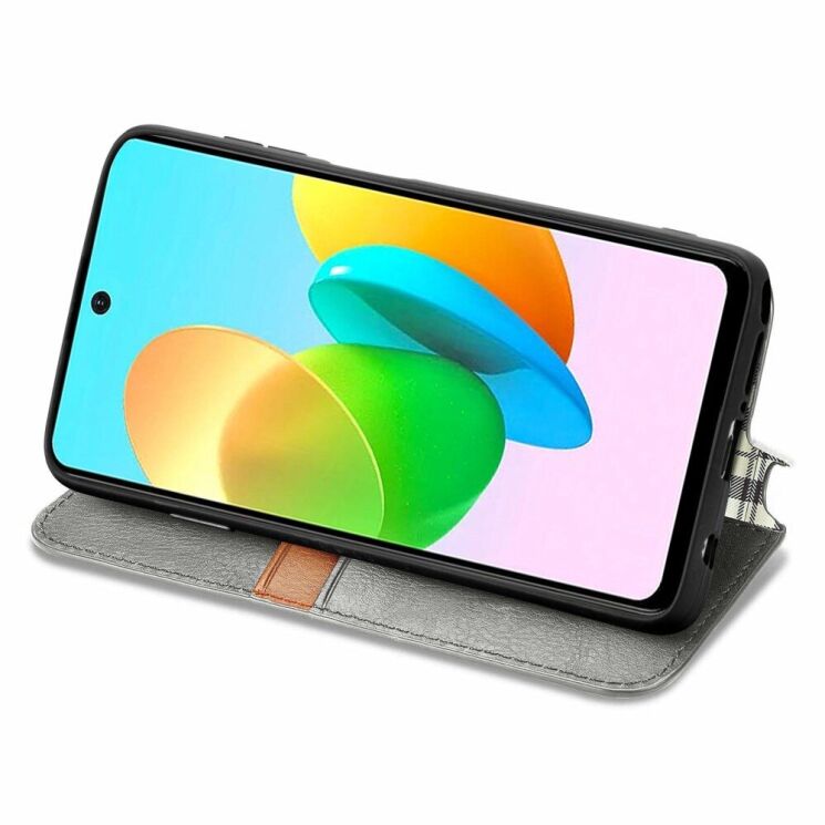 Чохол Deexe Rhombus Wallet для TECNO Spark 20C - Grey: фото 3 з 6