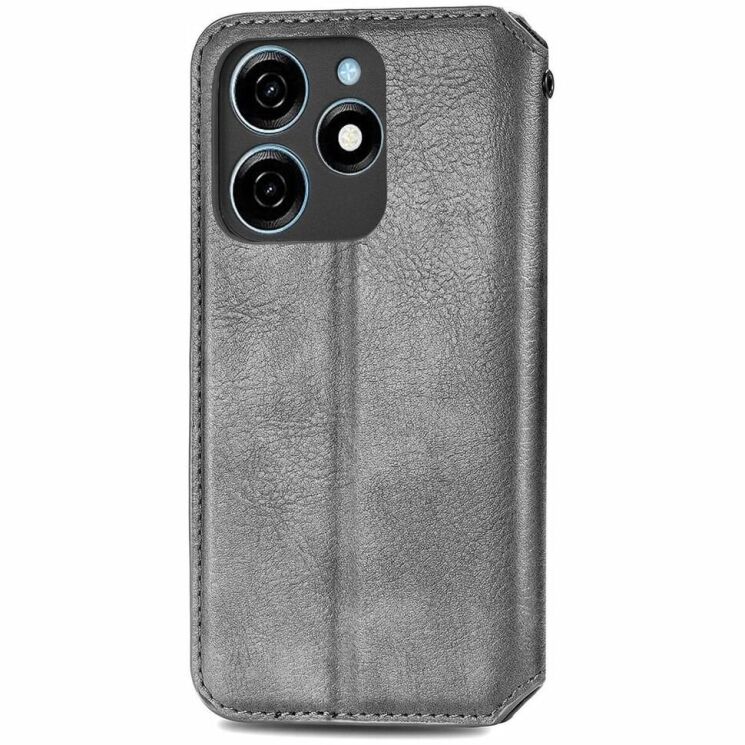 Чохол Deexe Rhombus Wallet для TECNO Spark 20C - Grey: фото 5 з 6