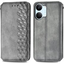 Чехол Deexe Rhombus Wallet для Xiaomi Poco X8 Pro Max - Grey: фото 1 из 10