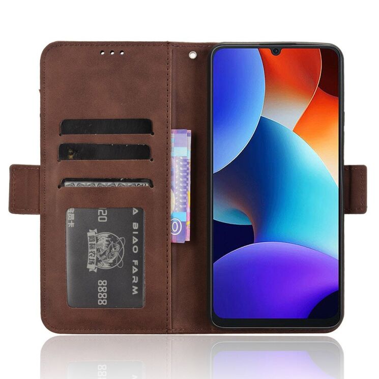 Чехол Deexe Wallet Stand для Blackview Color 8 / Oscal Modern 8 - Brown: фото 3 из 7