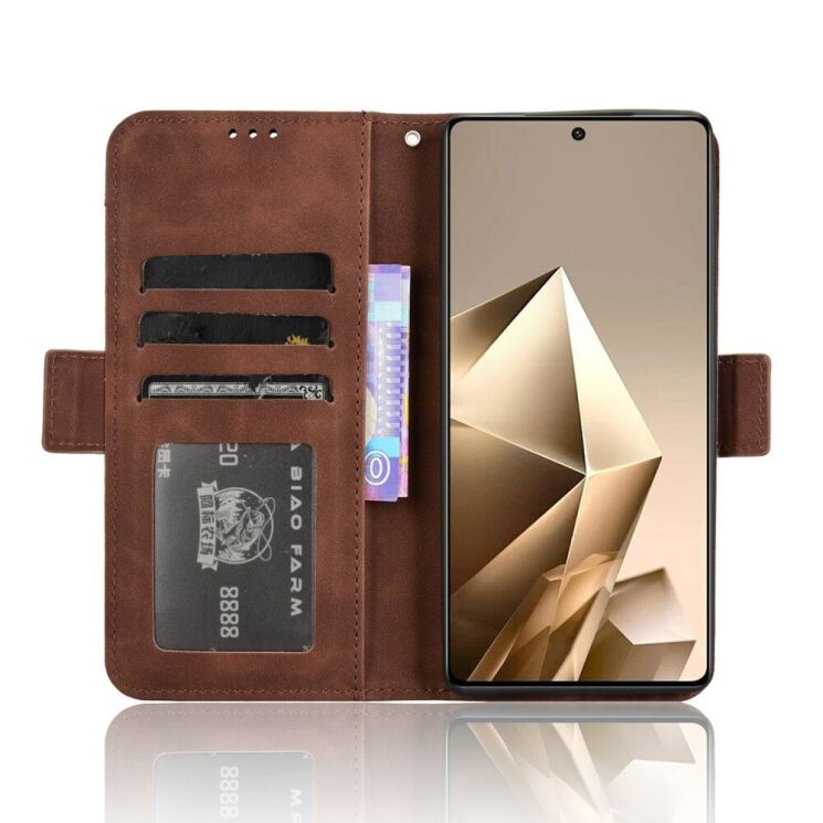 Чохол Deexe Wallet Stand для Infinix Note 50 / Note 50 Pro - Brown: фото 3 з 7