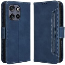 Чехол Deexe Wallet Stand для Motorola Edge 50 Neo - Blue: фото 1 из 7