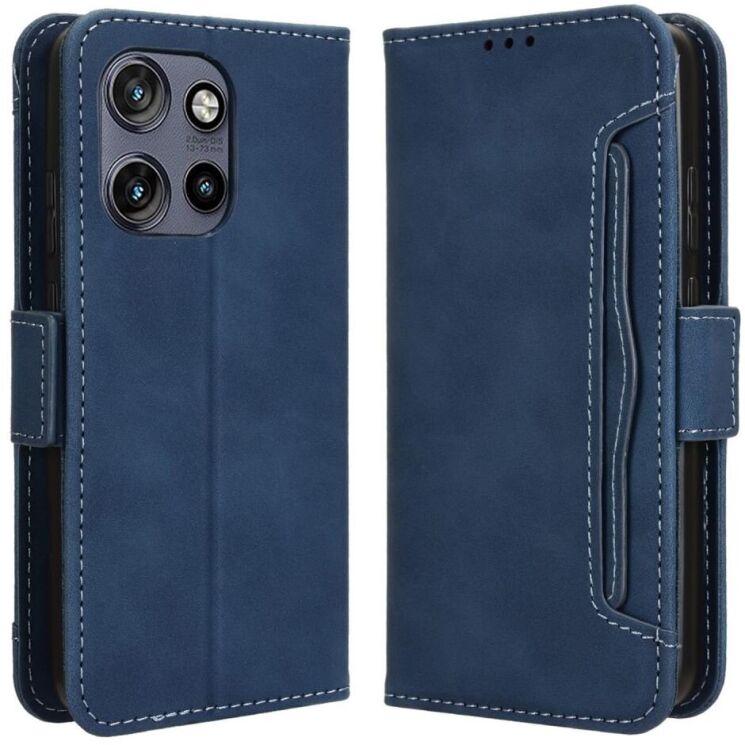 Чехол Deexe Wallet Stand для Motorola Edge 50 Neo - Blue: фото 1 из 7