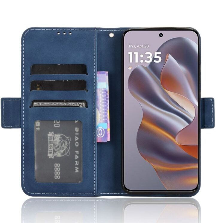 Чехол Deexe Wallet Stand для Motorola Edge 50 Neo - Blue: фото 3 из 7