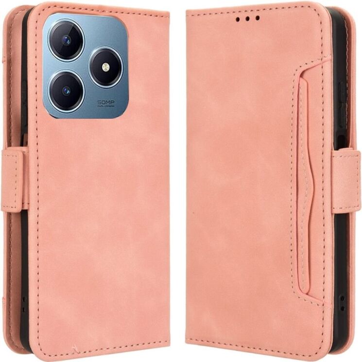 Чехол Deexe Wallet Stand для Realme C63 / C61 / Note 60x - Pink: фото 1 из 7
