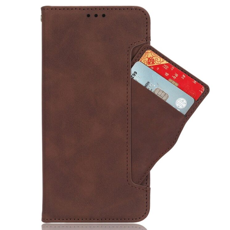Чехол Deexe Wallet Stand для Xiaomi Redmi Note 14 Pro 5G / Note 14 Pro Plus / Poco X7 - Brown: фото 2 из 7