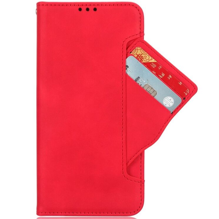 Чехол Deexe Wallet Stand для ZTE Nubia V70 Design - Red: фото 2 из 7