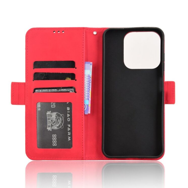 Чехол Deexe Wallet Stand для ZTE Nubia V70 Design - Red: фото 5 из 7