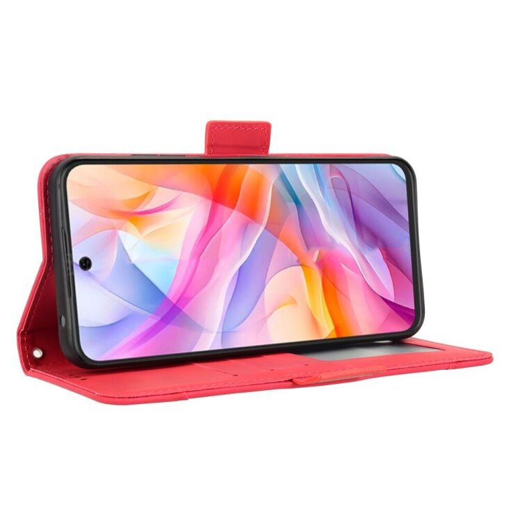 Чехол Deexe Wallet Stand для ZTE Nubia V70 Design - Red: фото 4 из 7