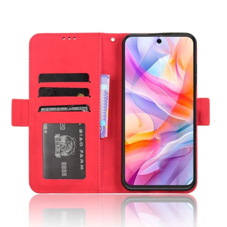 Чехол Deexe Wallet Stand для ZTE Nubia V70 Design - Red: фото 3 из 7