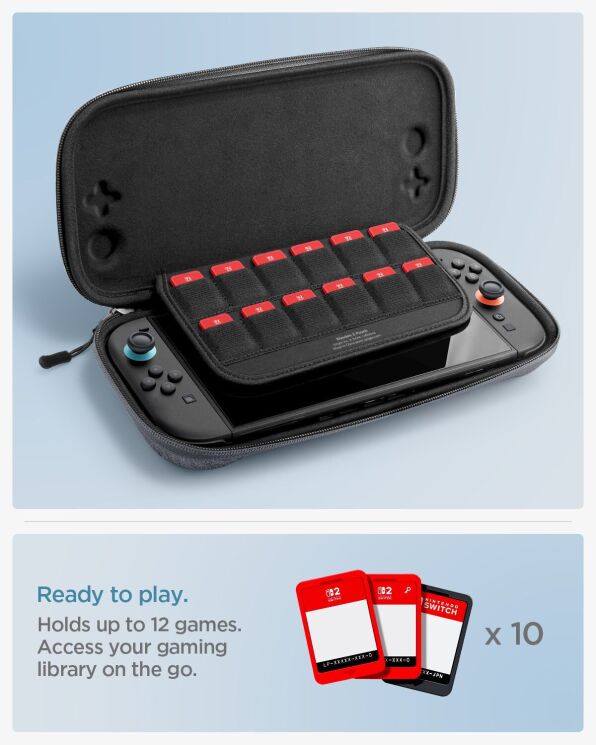 Чохол Klasden Carrying Pouch для Nintendo Switch 2 (AGP10197) - Charcoal Gray: фото 10 з 13