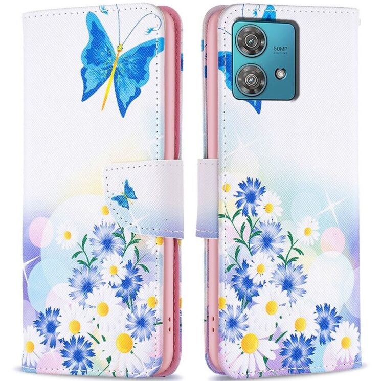Чехол-книжка Deexe Color Wallet для Motorola Edge 40 Neo - Butterfly and Flowers: фото 1 из 7