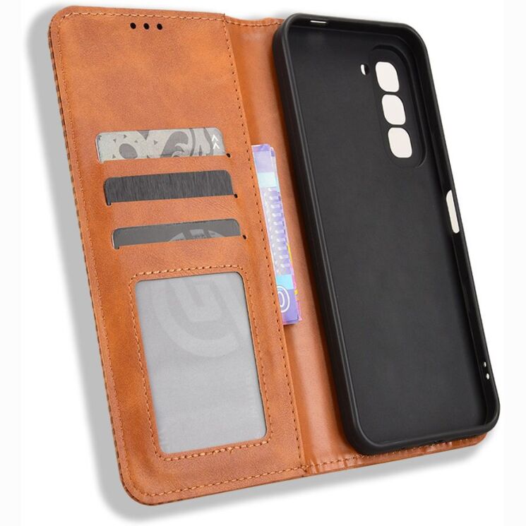 Чохол-книжка Deexe Retro Style для Infinix Hot 70 - Brown: фото 5 з 19