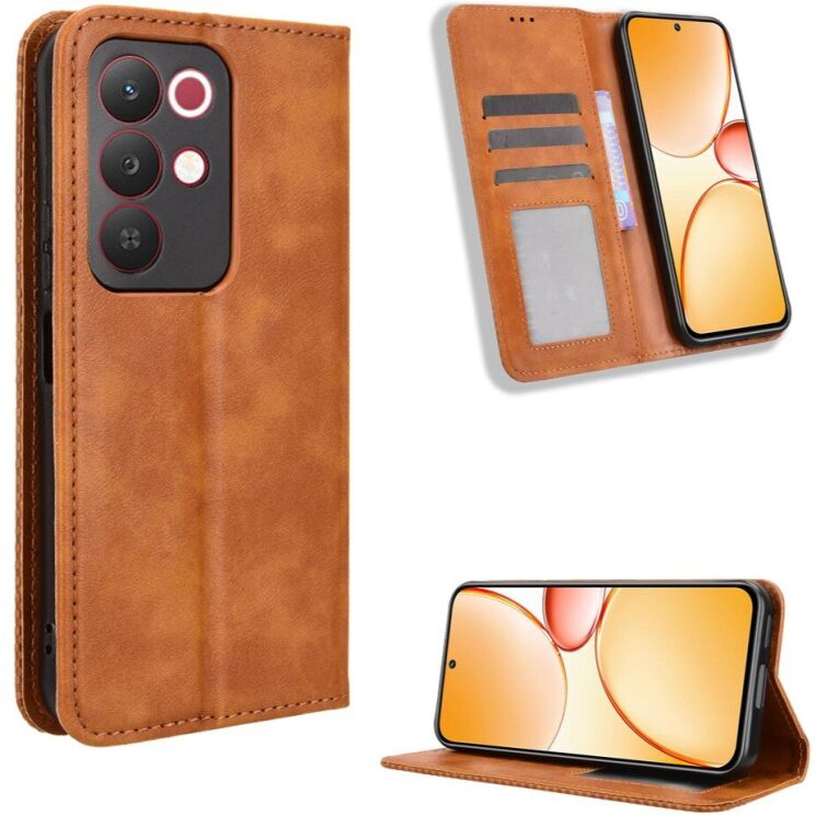 Чехол-книжка Deexe Retro Style для Realme C85 Pro - Brown (403902Z) Чехол-книжка Deexe Retro Style для Realme C85 Pro - Brown: фото 2 из 19