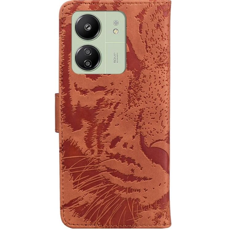 Чехол-книжка Deexe Tiger для Xiaomi Redmi 13C / Poco C65 - Brown: фото 6 из 7