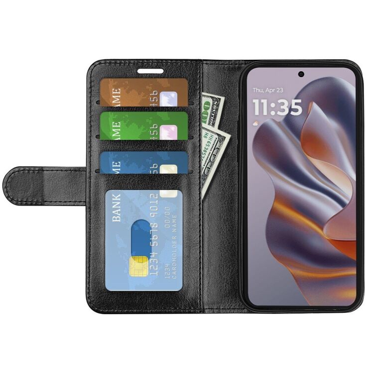 Чехол-книжка Deexe Wallet Style для Motorola Edge 50 Neo - Black: фото 2 из 10