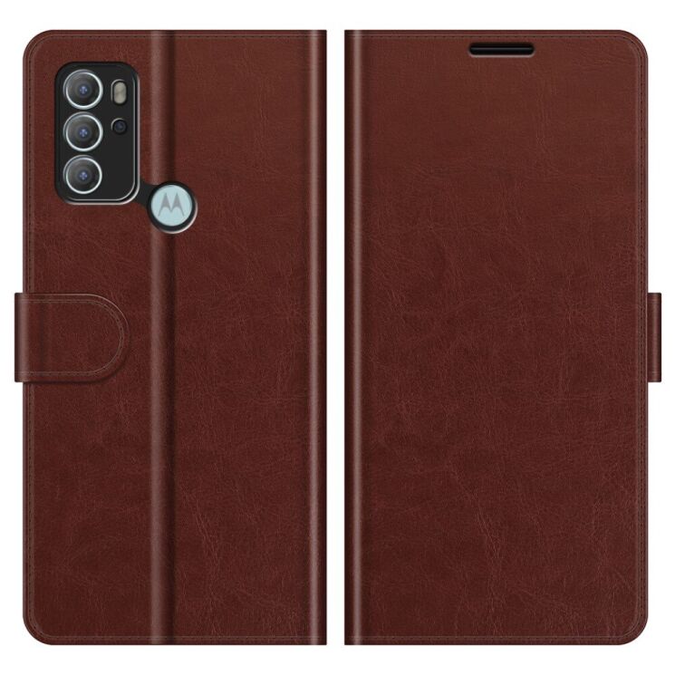 Чехол-книжка Deexe Wallet Style для Motorola Moto G60s - Brown: фото 2 из 8