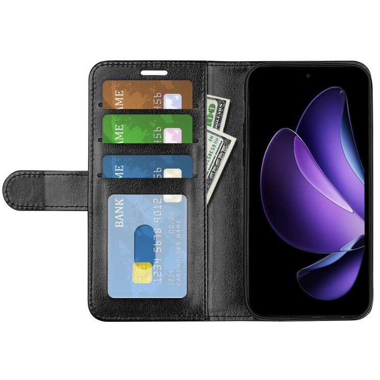Чехол-книжка Deexe Wallet Style для OPPO Reno 13 F/FS 5G - Black: фото 2 из 8