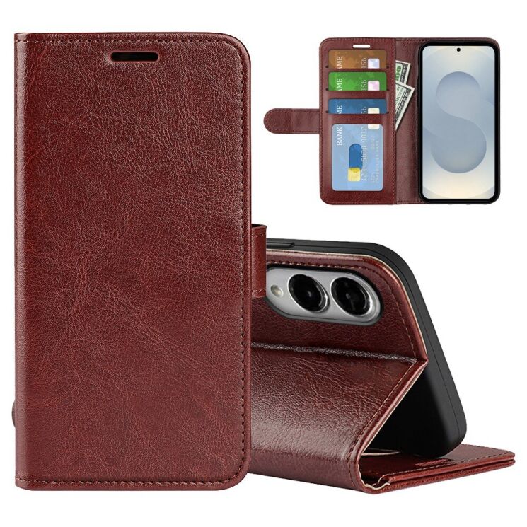 Чехол-книжка Deexe Wallet Style для Samsung Galaxy S25 Edge (S937) - Brown: фото 1 из 9