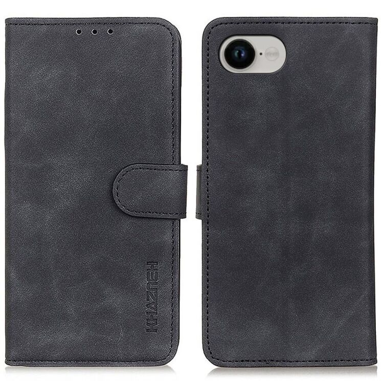 Чехол-книжка KHAZNEH Retro Wallet для Apple iPhone 16e - Black: фото 1 из 8