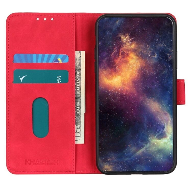 Чехол-книжка KHAZNEH Retro Wallet для Xiaomi Redmi Note 13 Pro+ - Red: фото 3 из 8