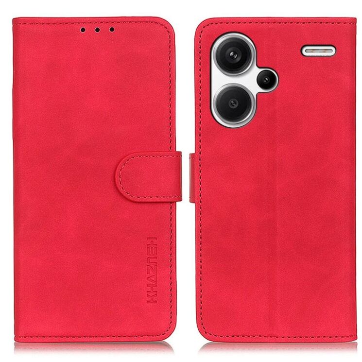 Чехол-книжка KHAZNEH Retro Wallet для Xiaomi Redmi Note 13 Pro+ - Red: фото 1 из 8