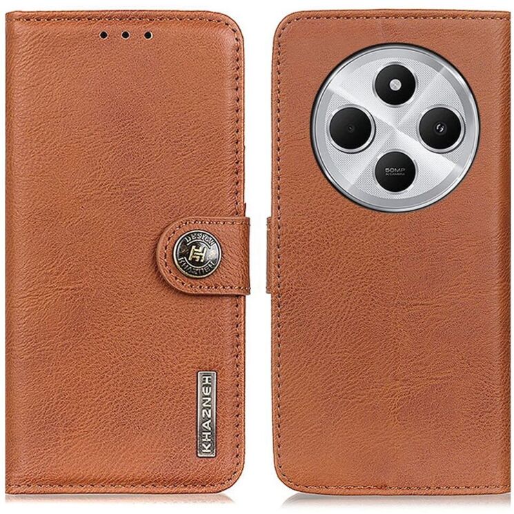 Чехол-книжка KHAZNEH Wallet Cover для Xiaomi Redmi 14C / Redmi A4 5G / Poco C75 - Brown: фото 1 из 9