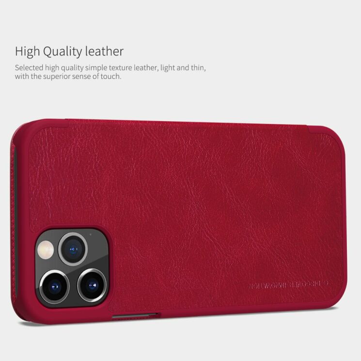 Чохол-книжка NILLKIN Qin Series для Apple iPhone 12 / iPhone 12 Pro - Red: фото 9 з 17