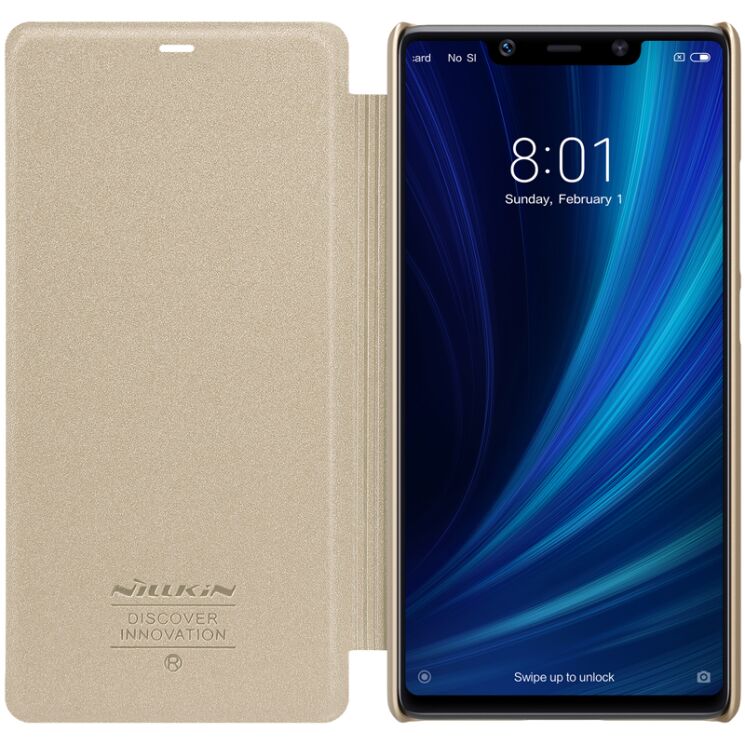 Чехол-книжка NILLKIN Sparkle Series для Xiaomi Mi 8 SE (Special Edition) - Gold: фото 4 из 15