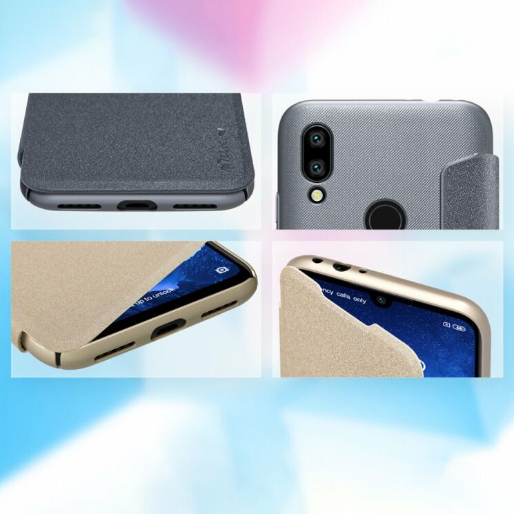 Чехол-книжка NILLKIN Sparkle Series для Xiaomi Redmi 7 - Grey: фото 15 из 16