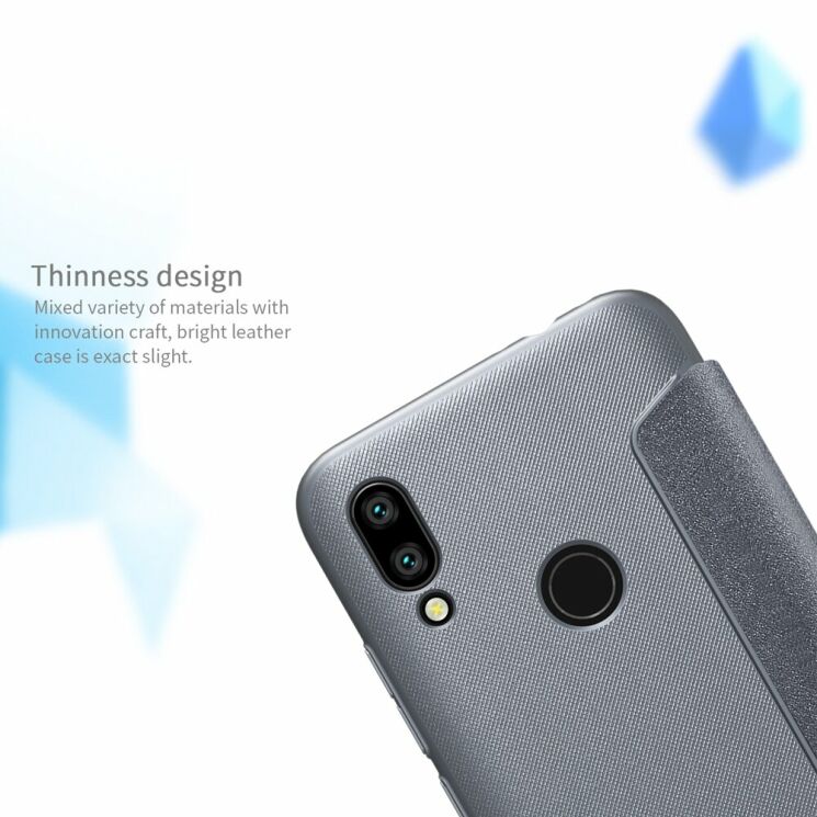 Чехол-книжка NILLKIN Sparkle Series для Xiaomi Redmi 7 - Grey: фото 12 из 16