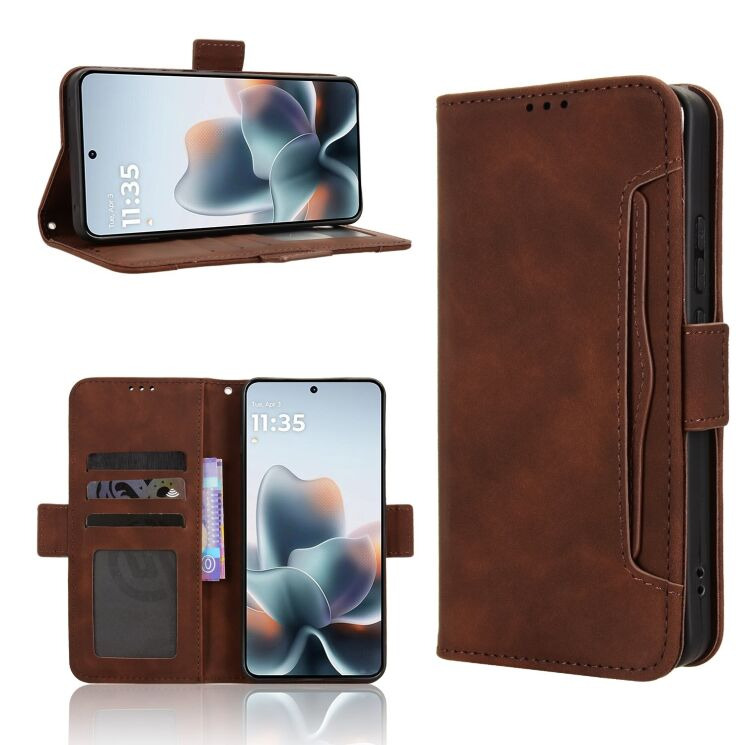 Чехол-книжка с карманами Deexe Wallet Stand для Motorola Edge 70 Max - Brown (435505Z) Чехол-книжка с карманами Deexe Wallet Stand для Motorola Edge 70 Max - Brown: фото 7 из 16