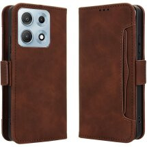 Чехол-книжка с карманами Deexe Wallet Stand для Motorola Edge 70 Max - Brown: фото 1 из 16