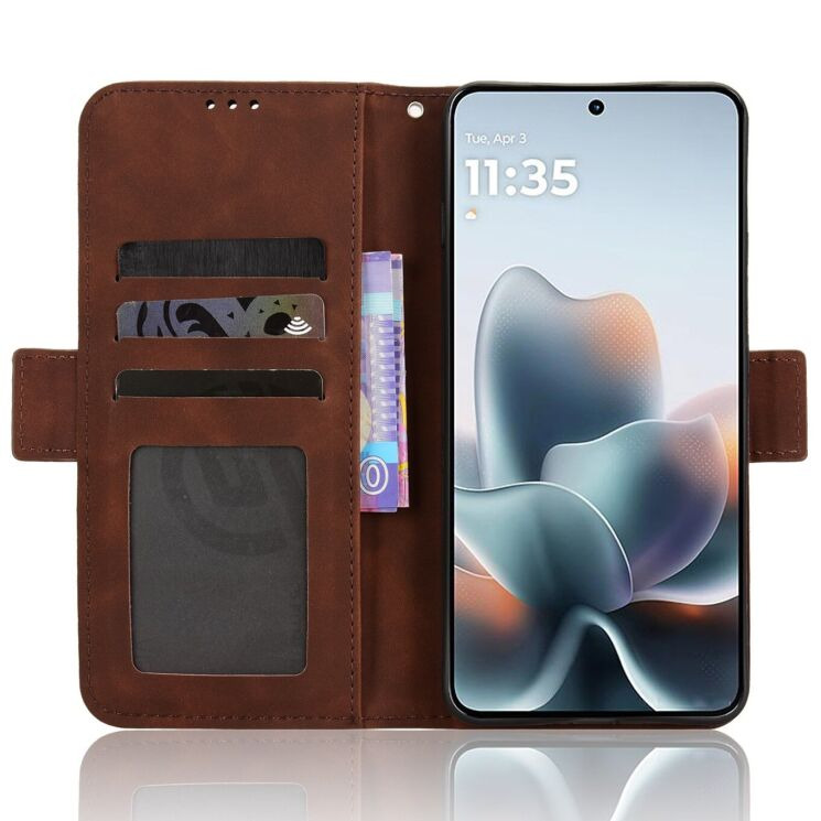 Чехол-книжка с карманами Deexe Wallet Stand для Motorola Edge 70 Max - Brown (435505Z) Чехол-книжка с карманами Deexe Wallet Stand для Motorola Edge 70 Max - Brown: фото 4 из 16