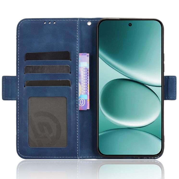 Чехол-книжка с карманами Deexe Wallet Stand для Xiaomi Redmi Note 15 Pro - Blue: фото 4 из 16