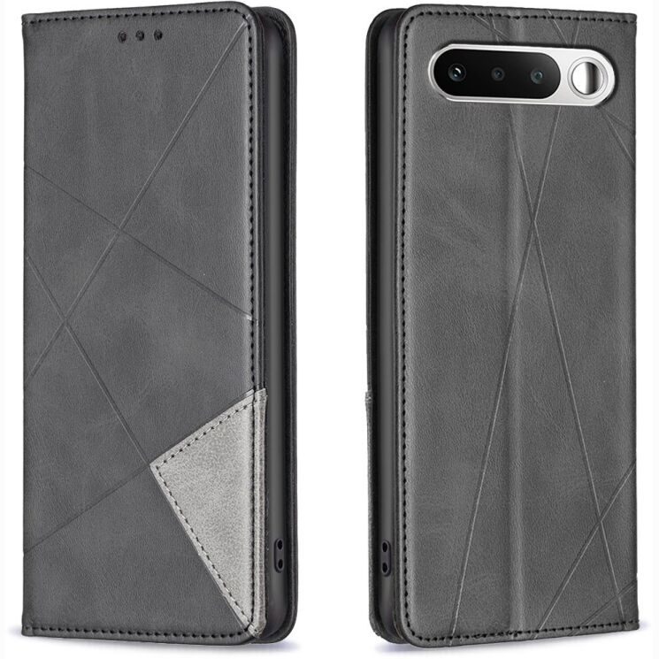 Чохол-книжка з кишеньками UniCase Geometric Pattern для Realme 16 - Black: фото 1 з 11