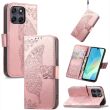 Чехол-книжка с рисунком UniCase Butterfly Pattern для Motorola Edge 70 Fusion - Rose Gold (409536RG)