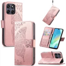 Чохол-книжка з малюнком UniCase Butterfly Pattern для Motorola Edge 70 Fusion - Rose Gold: фото 1 з 8