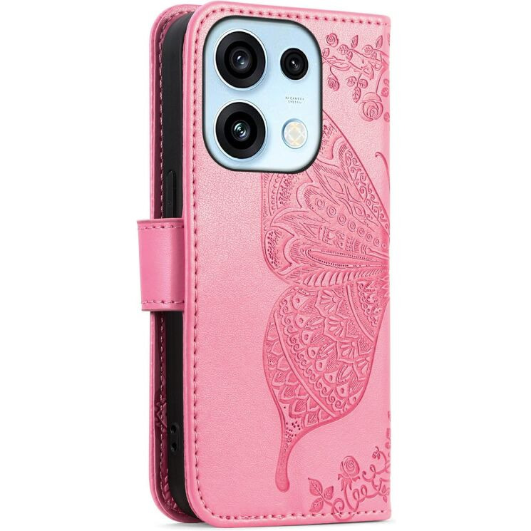 Чехол-книжка с рисунком UniCase Butterfly Pattern для OPPO Reno 16 / 16 Pro - Pink: фото 5 из 14