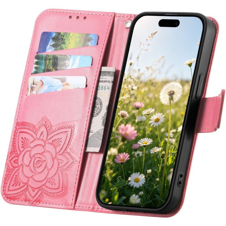 Чехол-книжка с рисунком UniCase Butterfly Pattern для OPPO Reno 16 / 16 Pro - Pink: фото 2 из 14