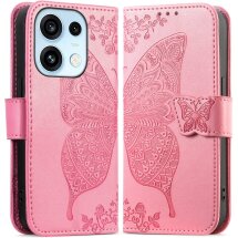 Чехол-книжка с рисунком UniCase Butterfly Pattern для OPPO Reno 16 / 16 Pro - Pink: фото 1 из 14