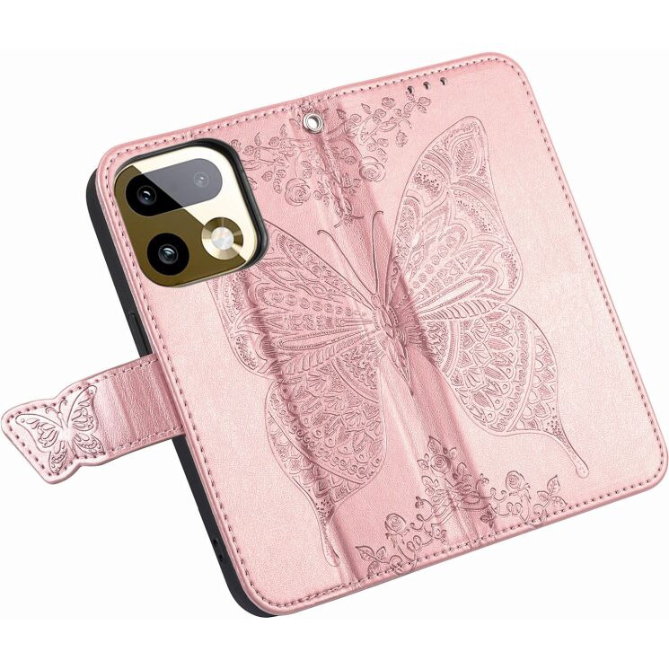 Чехол-книжка с рисунком UniCase Butterfly Pattern для Realme 16 Pro - Rose Gold (428030RG) Чехол-книжка с рисунком UniCase Butterfly Pattern для Realme 16 Pro - Rose Gold: фото 2 из 9