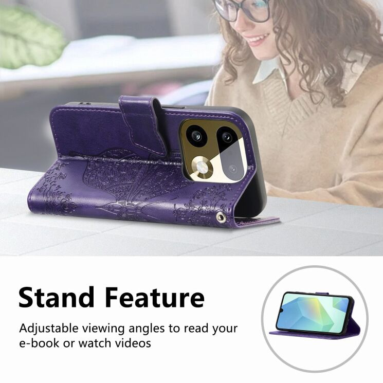 Чехол-книжка с рисунком UniCase Butterfly Pattern для Realme 16 Pro - Light Purple (428030LV) Чехол-книжка с рисунком UniCase Butterfly Pattern для Realme 16 Pro - Light Purple: фото 8 из 9