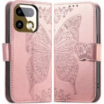 Чехол-книжка с рисунком UniCase Butterfly Pattern для Realme 16 Pro - Rose Gold: фото 1 из 9