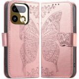 Чохол-книжка з малюнком UniCase Butterfly Pattern для Realme 16 Pro - Rose Gold: фото 1 з 9