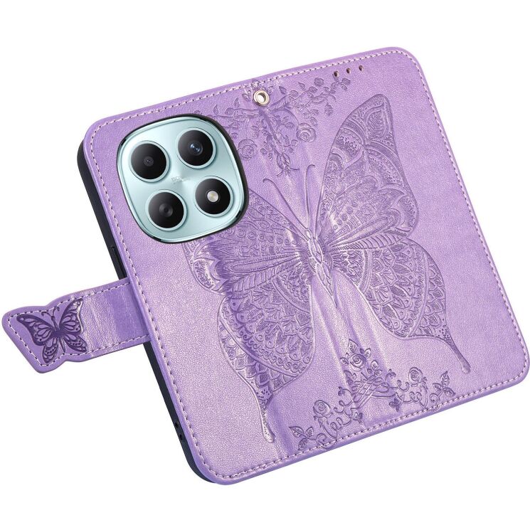 Чехол-книжка с рисунком UniCase Butterfly Pattern для Xiaomi Redmi Note 15 (4G/5G) / Poco M8 5G - Light Purple: фото 4 из 8